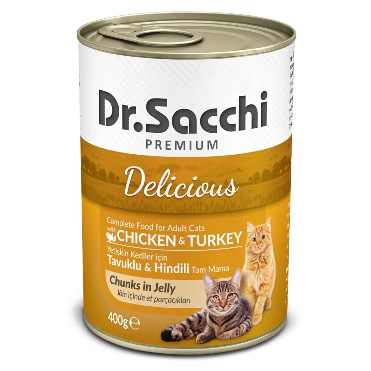 Dr.Sacchi Yetişkin Kedi Konservesi Tavuk Ve Hindili 400 Gr