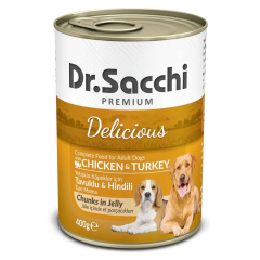 Dr.Sacchi Yetişkin Köpek Konservesi Tavuklu Hindili 400 gr