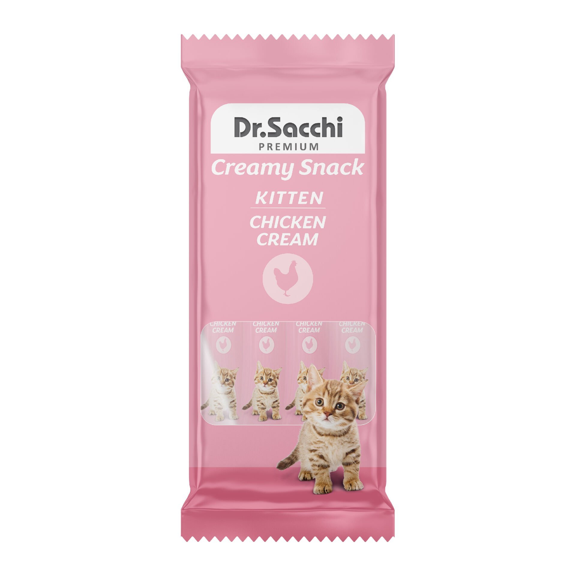 Dr.Sacchi Creamy Snack Kitten Chicken Sıvı Kedi Ödülü 4'Lü Paket