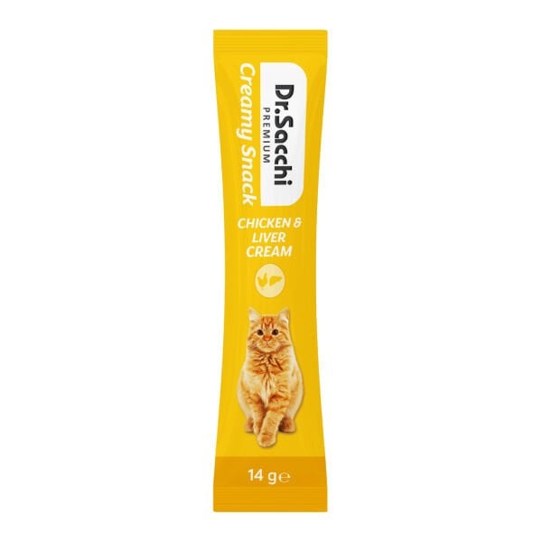 Dr.Sacchi Creamy Snack Chicken&Liver Sıvı Kedi Ödülü 14gr