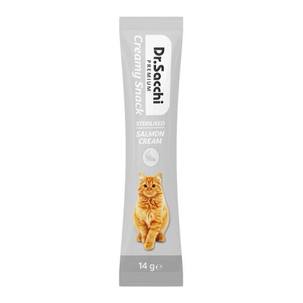 Dr.Sacchi Creamy Snack Sterilised Salmon Sıvı Kedi Ödülü 14gr