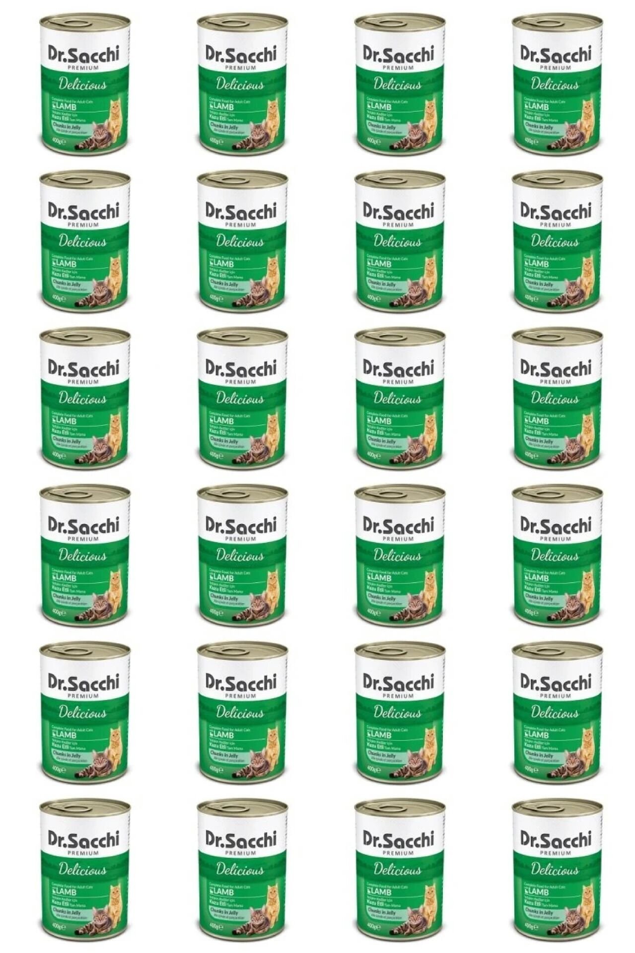 Dr.Sacchi Yetişkin Kedi Konservesi Kuzu Etli 400gr 1 Koli